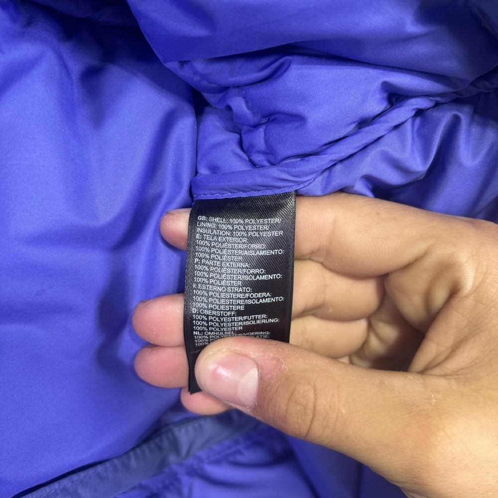 The North Face Jacket Womens Medium Blue Hooded Quilted Puffer Full Zip Warm - Picture 6 of 10